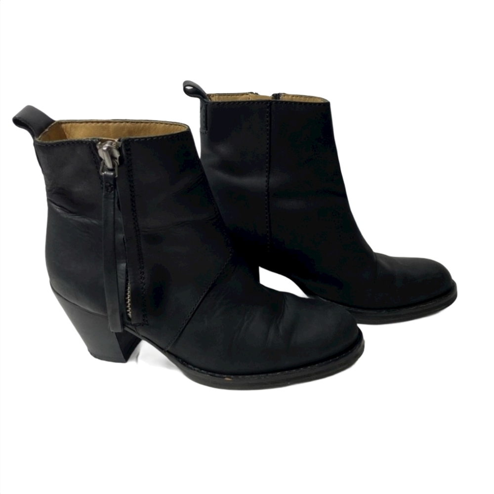 Acne Studios Black Leather Ankle Booties